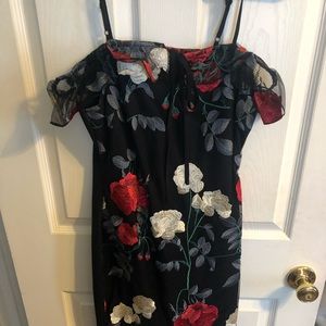 ASOS | Parisian black dress embroidered overlay